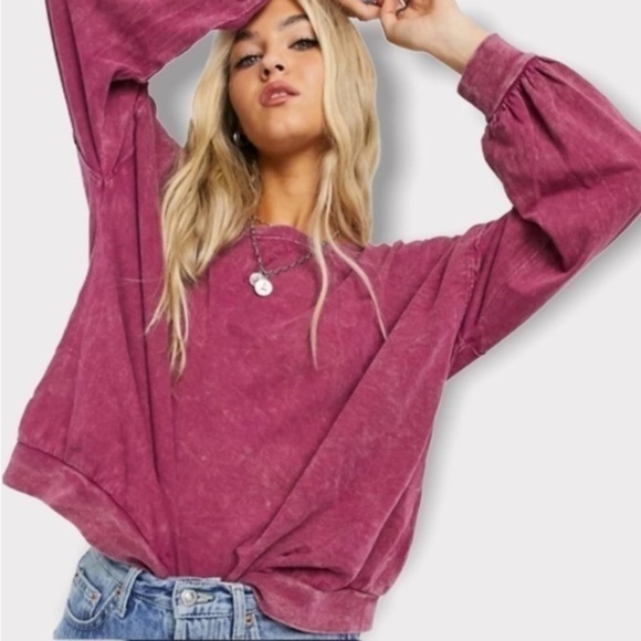 Free People Sweet Myrtle Oversized Vintage Wash LS tee, size S, pre-loved - Picture 1 of 13